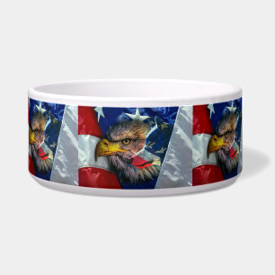 Bald Eagle Wolf American Flag