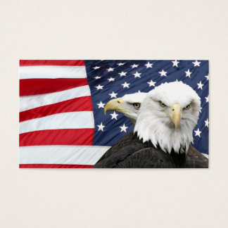 Bald eagles American flag profile card