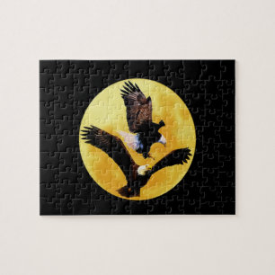 Bald eagles and full moon jigsaw puzzle