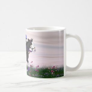 Bald Face Paint Horse Rider Western Equestrian Art Coffee Mug