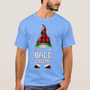 Bald Gnome Buffalo Plaid Matching Family Christmas T-Shirt
