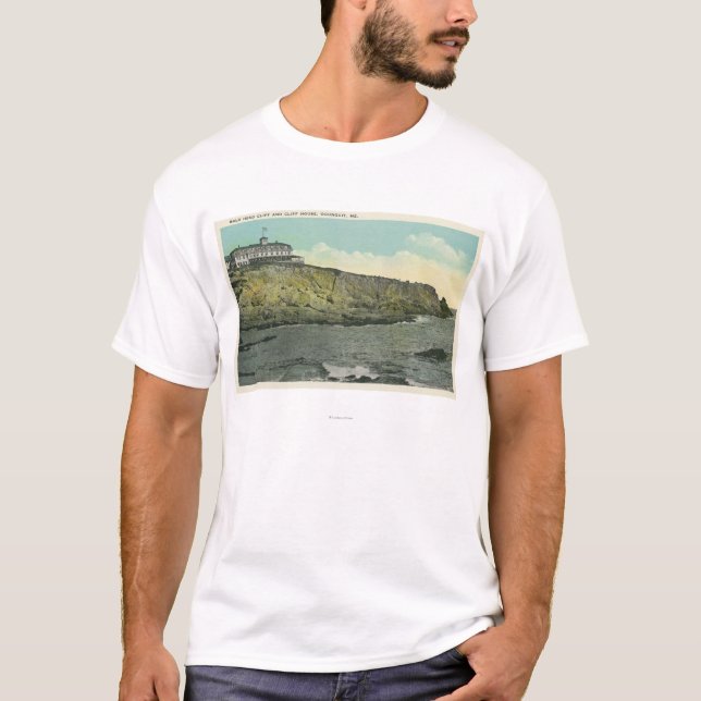 Bald Head Cliff and Exterior of Cliff House # T-Shirt (Front)