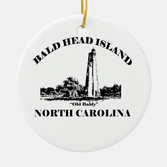 Bald Head Island. Ceramic Tree Decoration (Front)