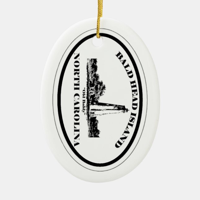 Bald Head Island. Ceramic Tree Decoration (Front)