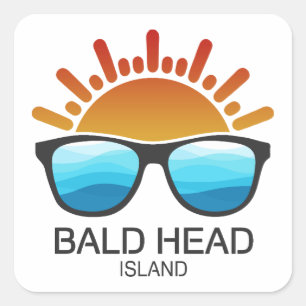 Bald Head Island North Carolina Sunglasses Square Sticker