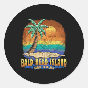 Bald Head Island North Carolina Vintage Distressed Classic Round Sticker