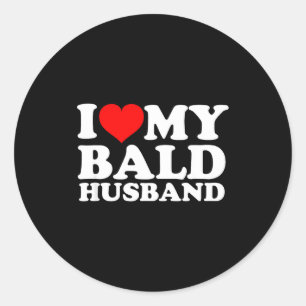 Bald Husband Classic Round Sticker