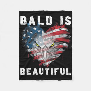 Bald Is Beautiful 4th Of July Independence Day Bal Fleece Blanket