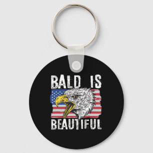 Bald Is Beautiful 4th Of July Independence Day Bal Key Ring