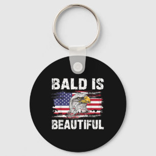 Bald Is Beautiful 4th Of July Independence Day Bal Key Ring