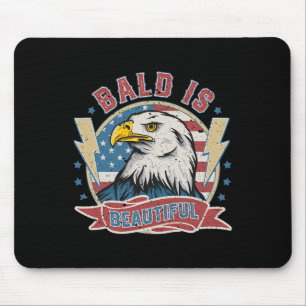 Bald Is Beautiful 4th Of July Independence Day Bal Mouse Mat