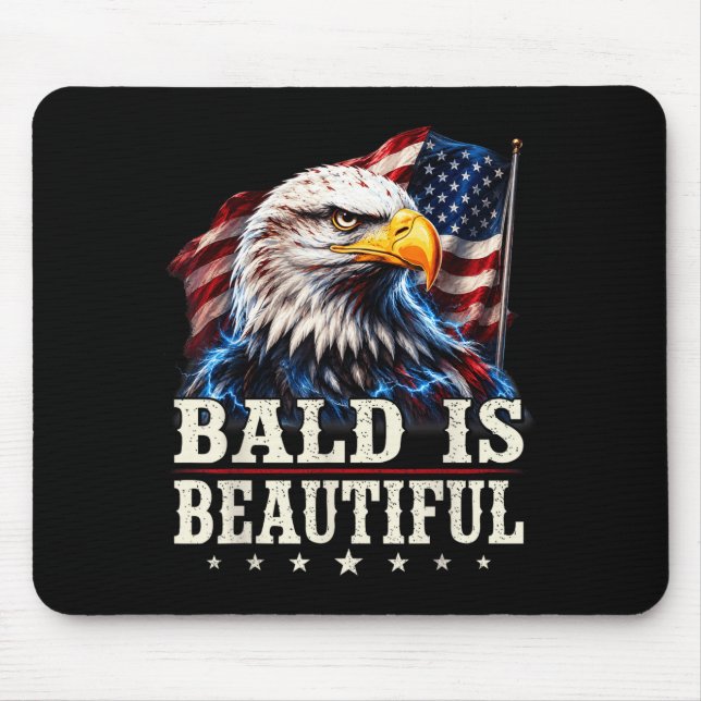 Bald is beautiful 4th of july independence day mouse mat (Front)
