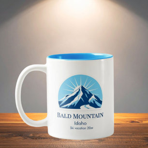 Bald Mountain Idaho ski resort souvenir Two-Tone Coffee Mug