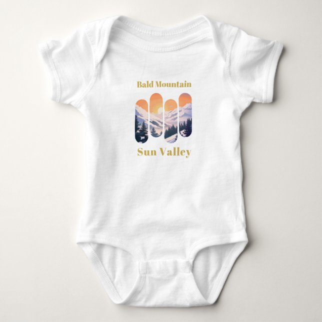 Bald Mountain ski - Sun Valley Baby Bodysuit (Front)