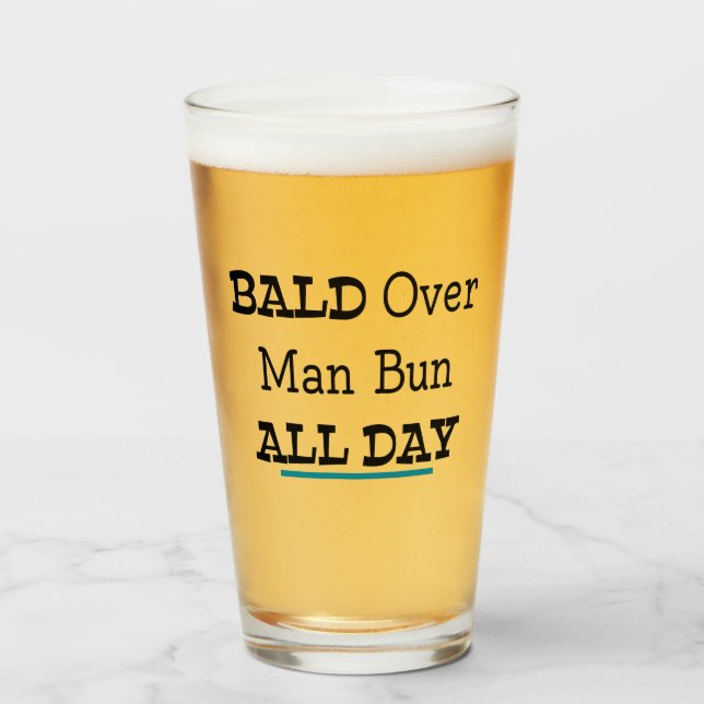 Bald Over Man Bun All Day Glass (Front Filled)