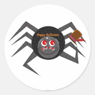 bald spider  classic round sticker