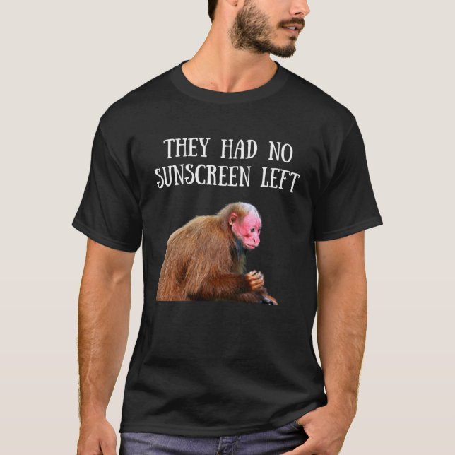 Bald Uakari Wild Monkey Sunscreen Meme Men Women K T-Shirt (Front)
