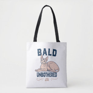 Bald Unbothered Sphynx Cat Graphic Art Tote Bag