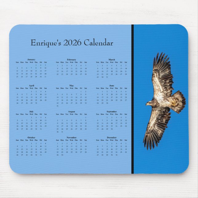 BaldEagle: Customize full year 2026 calendar Mouse Mat (Front)