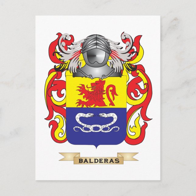 Balderas Coat of Arms (Family Crest) Postcard (Front)