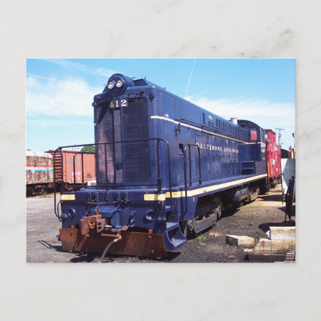 Baldwin B&O Locomotive # 412 Postcard (Front)