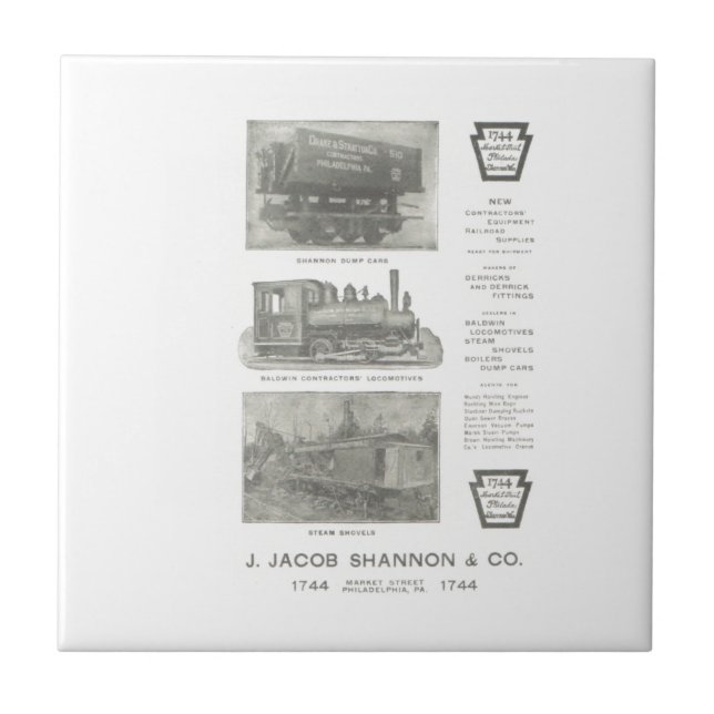 Baldwin contractors locomotives    ceramic tile (Front)