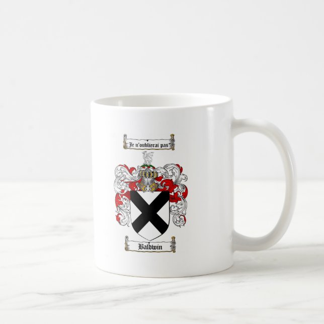 BALDWIN FAMILY CREST -  BALDWIN COAT OF ARMS COFFEE MUG (Right)