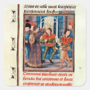 Baldwin I Sixth Count of Hainaut crowned Square Sticker