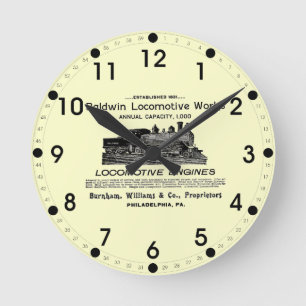 Baldwin Locomotive Works 1895 Wall Clock