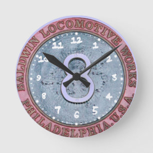 Baldwin Locomotive Works Builders Plate Wall Clock