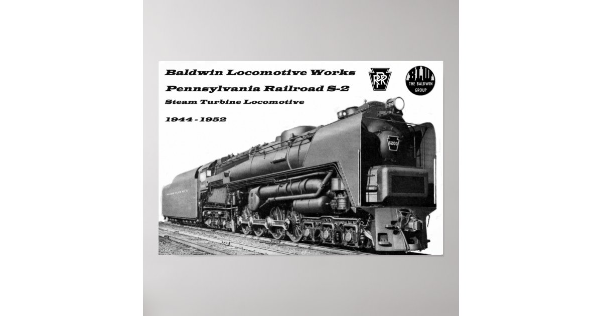 Baldwin Locomotive Works S-2 PRR Steam Turbine Poster | Zazzle