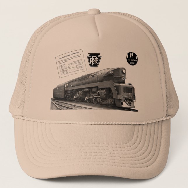 Baldwin-Pennsylvania Railroad T-1 Steam Locomotive Trucker Hat (Front)