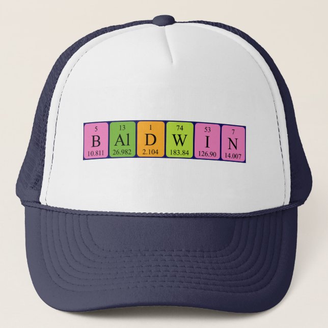 Baldwin periodic table name hat (Front)