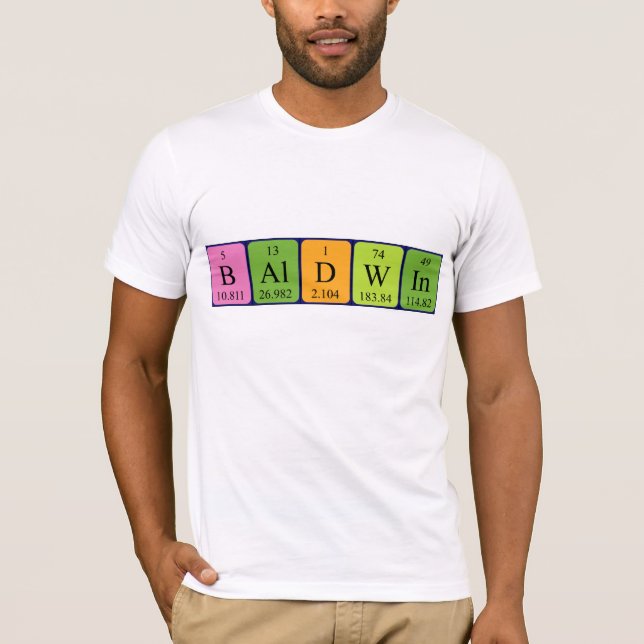 Baldwin periodic table name shirt (Front)