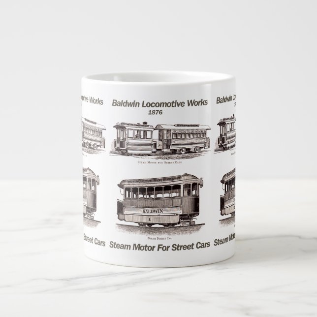 Baldwin Steam Motor For Street Cars 1876 Jumbo Mug (Front)