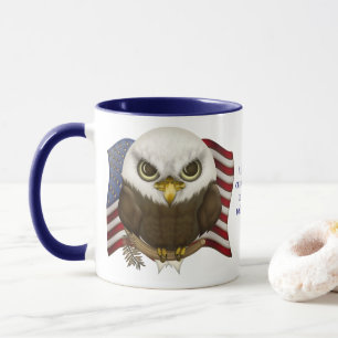 Baldwin The Cute Bald Eagle Personalised Mug