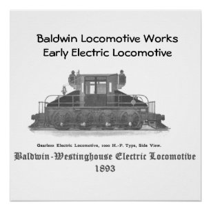 Baldwin Westinghouse Electric locomotive 1893   Poster