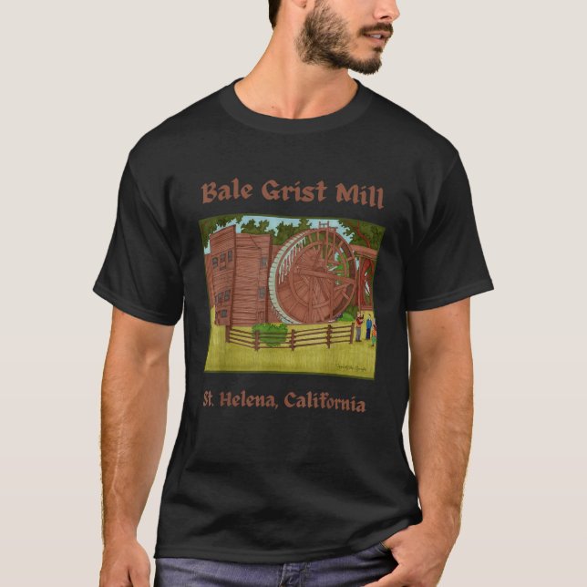 Bale Grist Mill St Helena California Napa Valley H T-Shirt (Front)