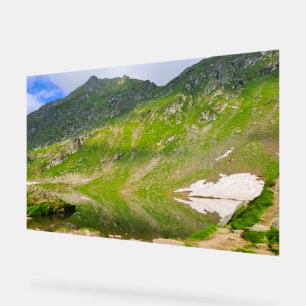 Balea Lake Mountain Slope – Romania Alpine Print Acrylic Sign