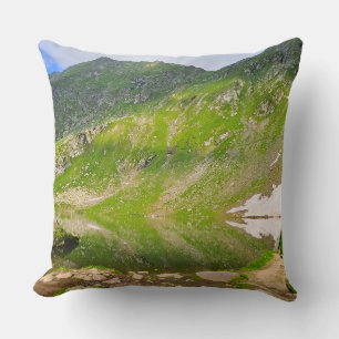 Balea Lake Mountain Slope – Romania Alpine Print Cushion
