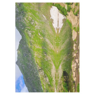 Balea Lake Mountain Slope – Romania Alpine Print Tablecloth