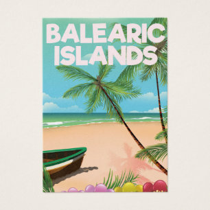 Balearic Islands beach travel poster