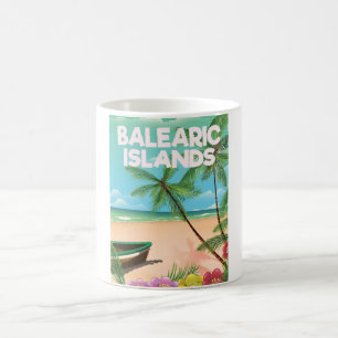 Balearic Islands beach travel poster Coffee Mug