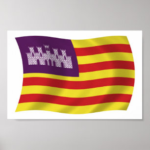 Balearic Islands Flag Poster Print