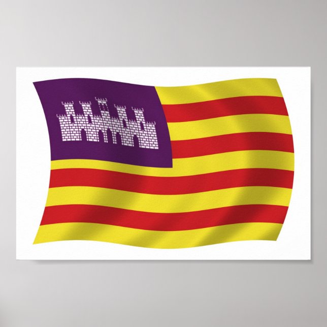Balearic Islands Flag Poster Print (Front)