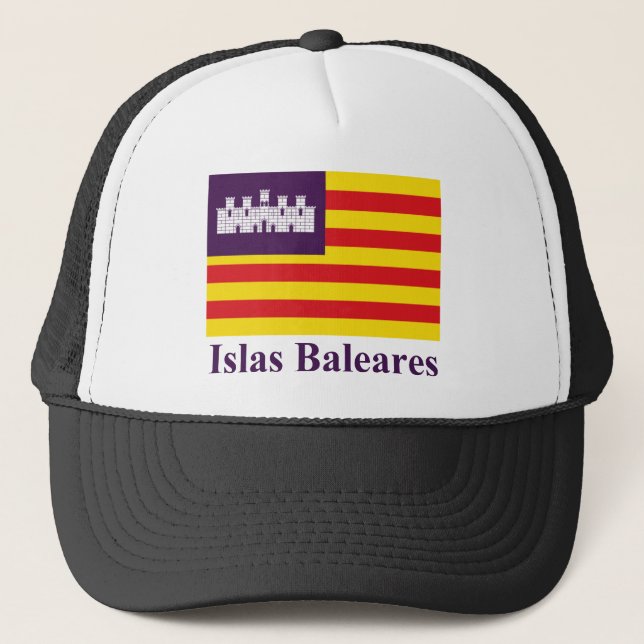Balearic Islands flag with name Trucker Hat (Front)
