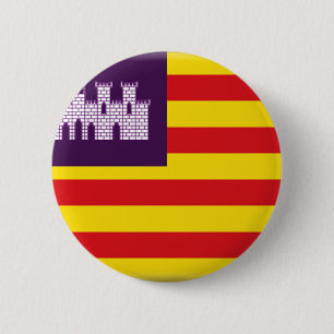 Balearic Islands (Spain) Flag 6 Cm Round Badge
