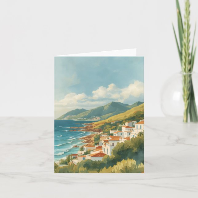 Balearic Islands Vintage French Riviera Travel Card (Front)