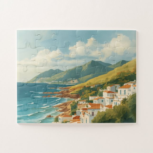 Balearic Islands Vintage French Riviera Travel Jigsaw Puzzle (Horizontal)