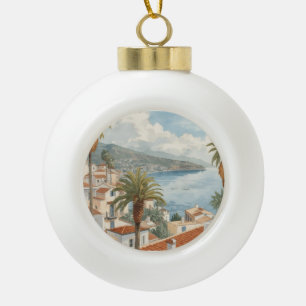 Balearic Islands Vintage French Travel Ceramic Ball Christmas Ornament
